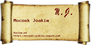 Mocsek Joakim névjegykártya